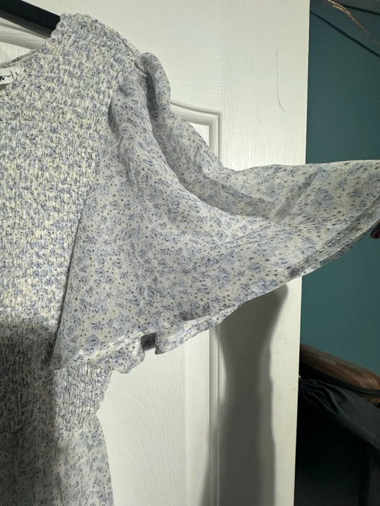 In Loom Smocked Tiered Maxi Dress – Size Large Boho Cottagecore Prairie Flowy - Picture 6 of 13